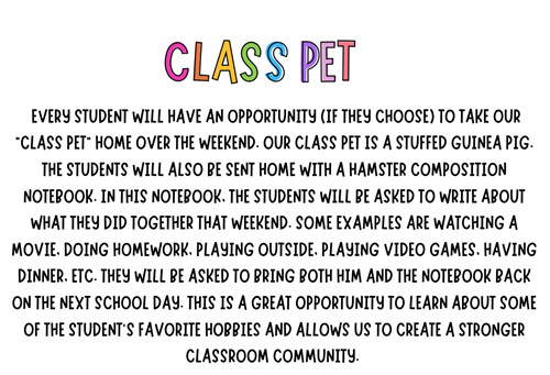 class pet info